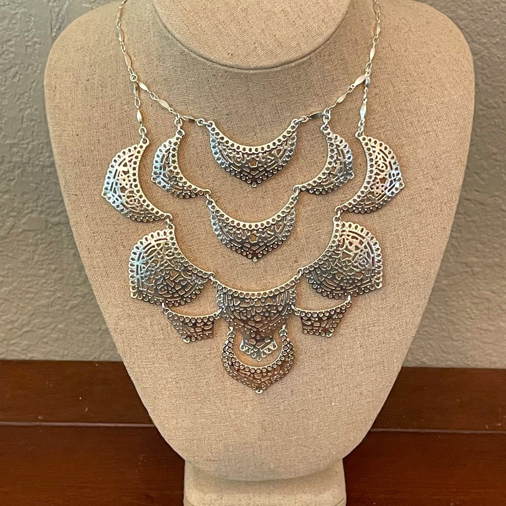 Silver Stella & Dot Chandelier Necklace